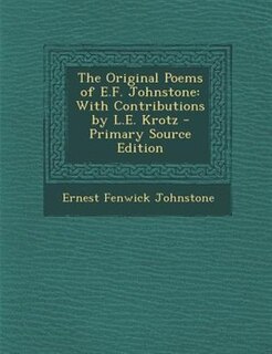 Front cover_The Original Poems of E.F. Johnstone