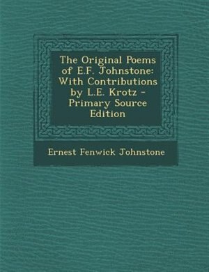 Front cover_The Original Poems of E.F. Johnstone