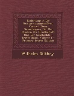 Front cover_Einleitung in Die Geisteswissenschaften