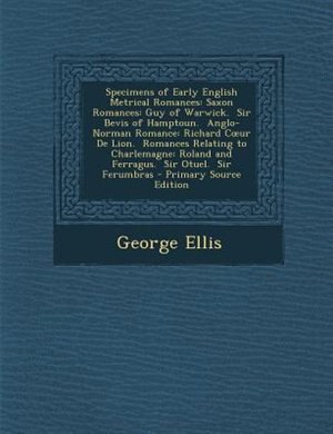 Front cover_Specimens of Early English Metrical Romances