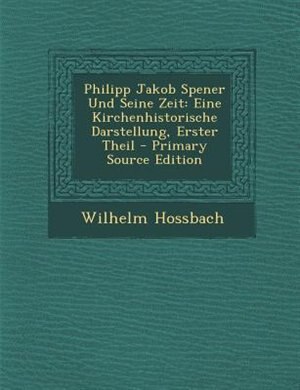 Front cover_Philipp Jakob Spener Und Seine Zeit