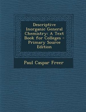 Couverture_Descriptive Inorganic General Chemistry