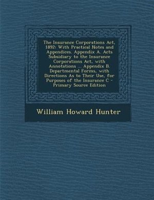 Front cover_The Insurance Corporations Act, 1892