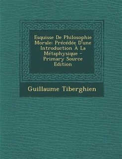 Front cover_Esquisse De Philosophie Morale