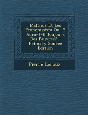 Couverture_Malthus Et Les +conomistes
