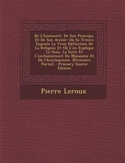 Couverture_De L'humanitT, De Son Principe, Et De Son Avenir