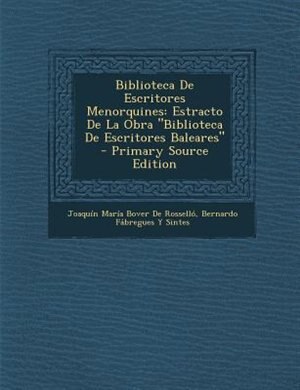 Front cover_Biblioteca De Escritores Menorquines