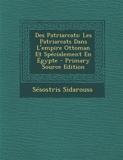 Front cover_Des Patriarcats