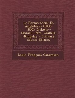Couverture_Le Roman Social En Angleterre (1830-1850)