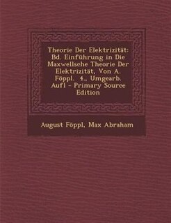 Front cover_Theorie Der ElektrizitSt