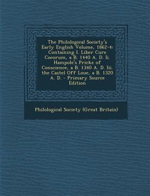 Couverture_The Philological Society's Early English Volume, 1862-4