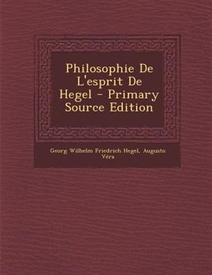 Couverture_Philosophie De L'esprit De Hegel