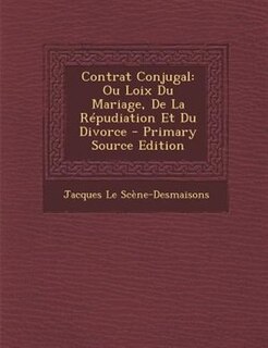 Front cover_Contrat Conjugal
