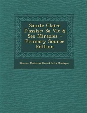 Front cover_Sainte Claire D'assise