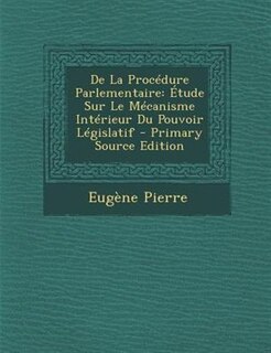 Couverture_De La Procédure Parlementaire