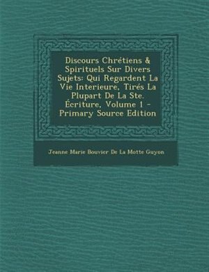 Front cover_Discours ChrTtiens & Spirituels Sur Divers Sujets