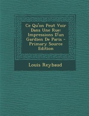 Front cover_Ce Qu'on Peut Voir Dans Une Rue