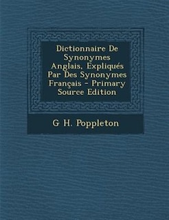 Couverture_Dictionnaire De Synonymes Anglais, Expliqués Par Des Synonymes Français