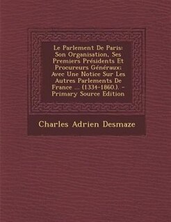 Couverture_Le Parlement De Paris