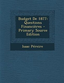 Front cover_Budget De 1877