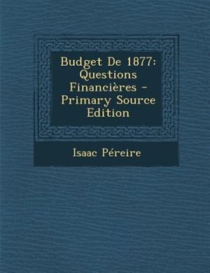 Front cover_Budget De 1877