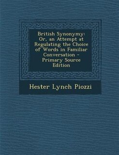 Front cover_British Synonymy