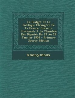 Couverture_Le Budget Et La Politique +trangFre De La France
