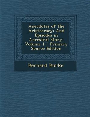 Couverture_Anecdotes of the Aristocracy