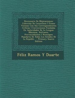 Couverture_Diccionario De Mejicanismos