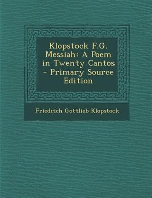 Couverture_Klopstock F.G. Messiah