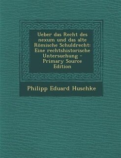 Couverture_Ueber das Recht des nexum und das alte R÷mische Schuldrecht