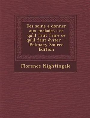 Front cover_Des soins a donner aux malades