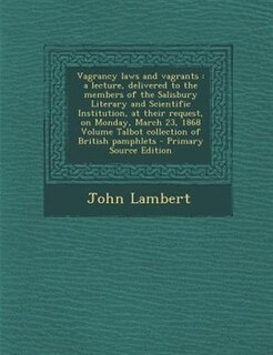 Couverture_Vagrancy laws and vagrants