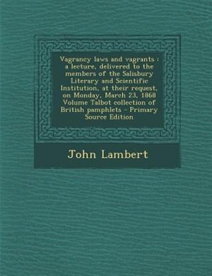 Couverture_Vagrancy laws and vagrants