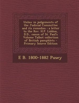 Front cover_Unlaw in judgements of the Judicial Committee and its remedies