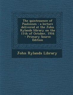 Front cover_The quintessence of Paulinism