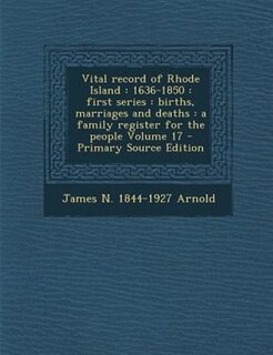 Front cover_Vital record of Rhode Island