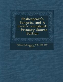 Couverture_Shakespeare's Sonnets, and A lover's complaint;  - Primary Source Edition