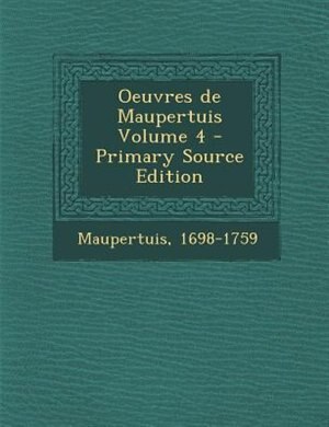 Front cover_Oeuvres de Maupertuis Volume 4