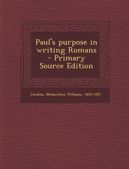 Front cover_Paul's Purpose in Writing Romans