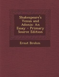 Front cover_Shakespeare's Venus and Adonis
