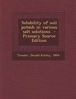 Couverture_Solubility of soil potash in various salt solutions  - Primary Source Edition