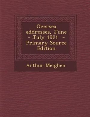 Front cover_Oversea addresses, June - July 1921  - Primary Source Edition