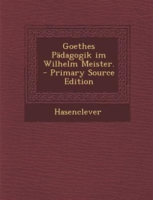 Couverture_Goethes Pädagogik im Wilhelm Meister.