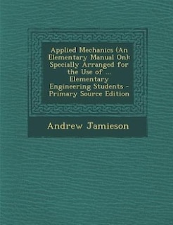 Front cover_Applied Mechanics (An Elementary Manual On)