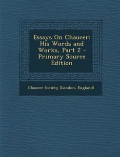 Couverture_Essays On Chaucer