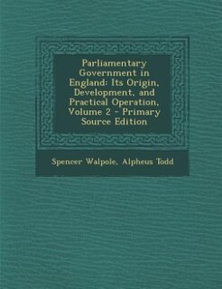 Couverture_Parliamentary Government in England