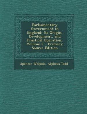 Couverture_Parliamentary Government in England