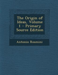 Couverture_The Origin of Ideas, Volume 1 - Primary Source Edition