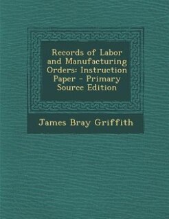 Front cover_Records of Labor and Manufacturing Orders